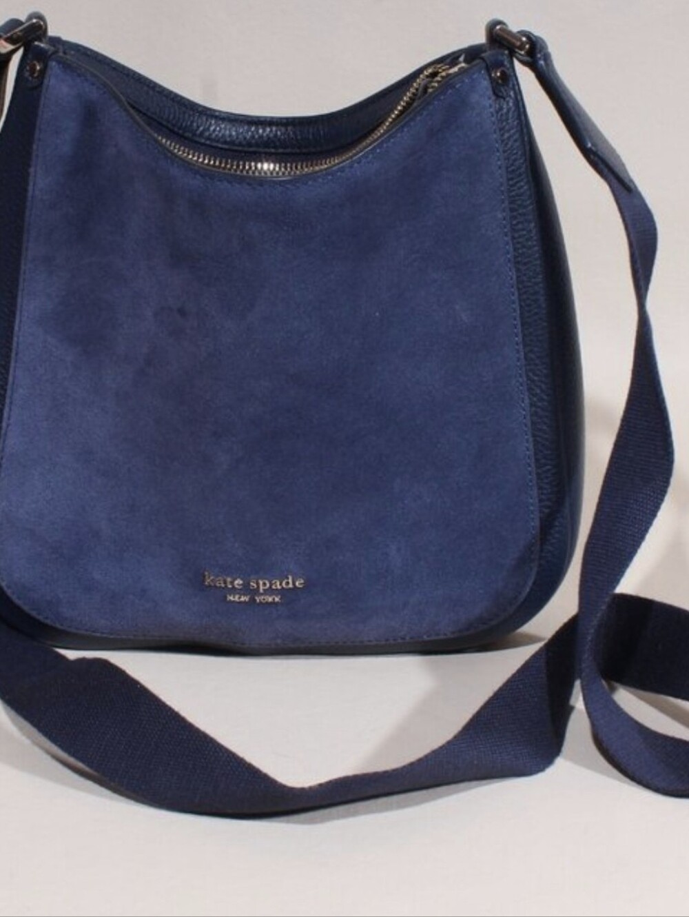 Kate Spade Navy Suede And Leather Crossbody NWOT